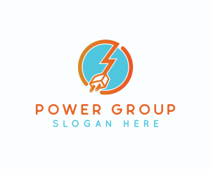 Plug Electricity Lightning Logo