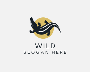 Wild Iguana Lizard logo design