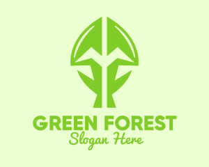 Green Growing Plant logo design