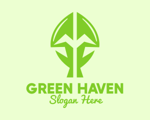 Green Growing Plant logo design