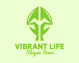 Green Growing Plant logo design