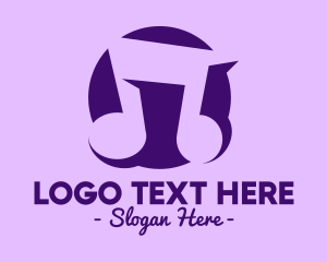 Music Tutorial - Purple Musical Note logo design