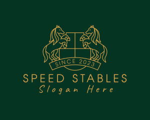 Horse Racing - Horse Shield Crest logo design