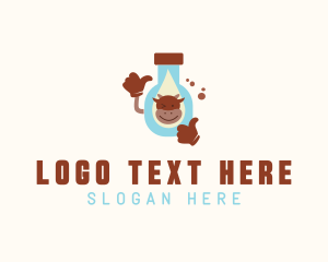 Soy Milk - Cow Milk Bottle logo design