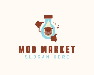 Cow Milk Bottle logo design