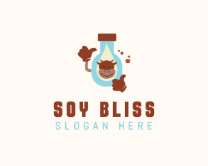 Cow Milk Bottle logo design