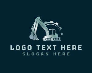 Bulldozer - Excavator Cog Digger logo design