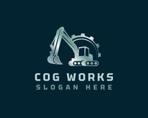 Excavator Cog Digger logo design