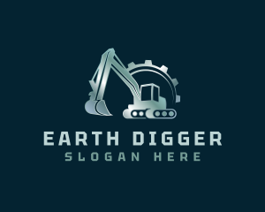 Digger - Excavator Cog Digger logo design