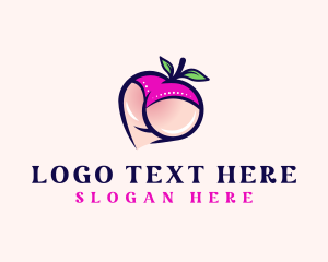 Naughty - Erotic Fruit Lingerie logo design