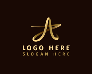 Swoosh - Premium Star Swoosh Letter A logo design