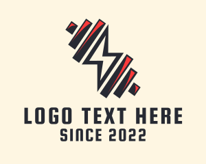 Strength - Lightning Dumbbell Gym logo design
