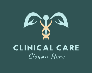 Clinic Physician Caduceus logo design