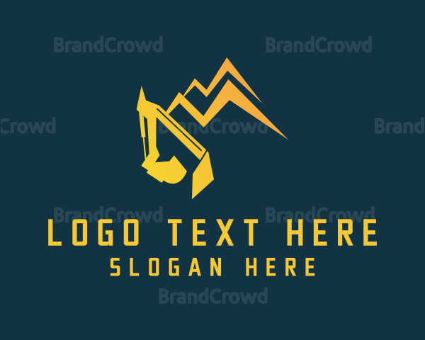 Construction Mountain Excavator Logo