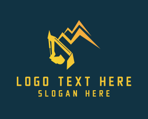 Heavy Equipment - Construction Mountain Excavator logo design