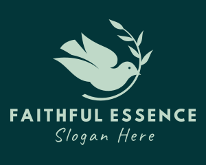 Faith - Holy Spirit Bird Leaf logo design