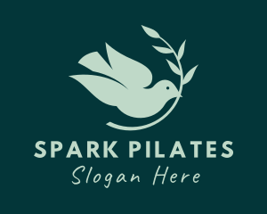 Holy Spirit Bird Leaf logo design