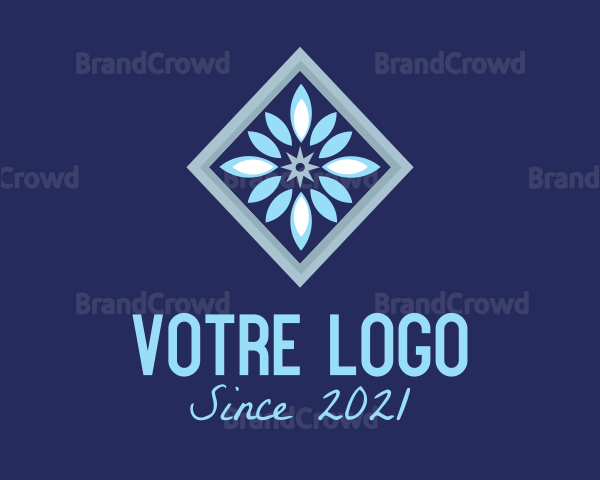 Square Snowflake Decor Logo