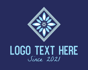 Pattern - Square Snowflake Decor logo design