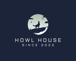 Howl - Moonlight Howling Wolf logo design