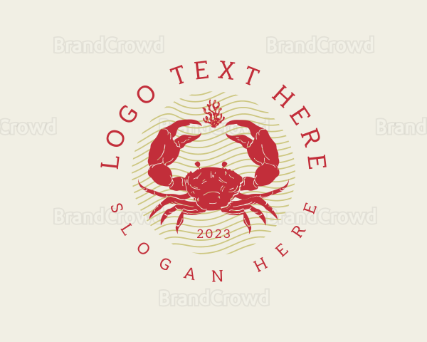 Crustacean Crab Seafood Logo
