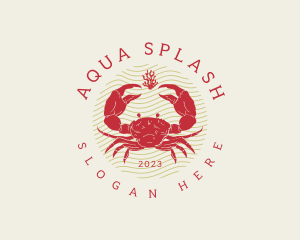 Crustacean Crab Seafood logo design