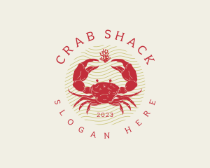 Crustacean Crab Seafood logo design