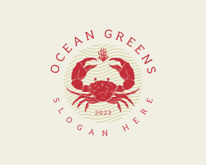 Crustacean Crab Seafood logo design