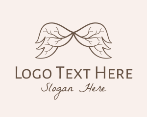 Logging - Organic Root Wing logo design