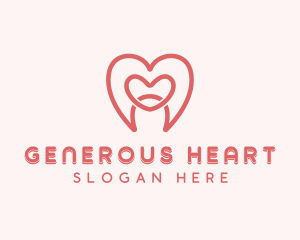 Heart Dental Tooth logo design