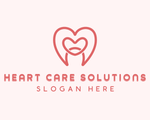 Heart Dental Tooth logo design