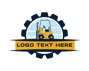 Truck - Forklift Cog Machinery logo design