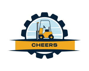 Truck - Forklift Cog Machinery logo design