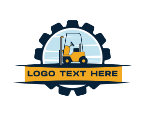 Construction - Forklift Cog Machinery logo design