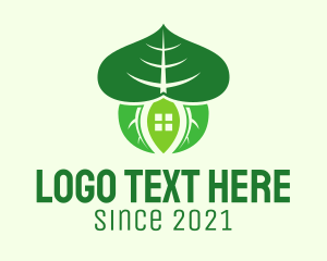 House - Leaf House Structure logo design