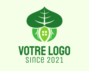 Environment Friendly - Leaf House Structure logo design