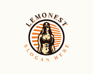 Muscle - Sexy Strong Woman logo design