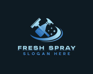 Spray Squeegee Disinfection logo design