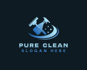 Spray Squeegee Disinfection logo design