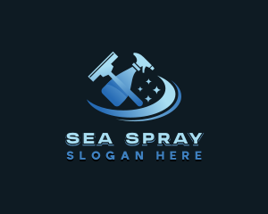 Spray Squeegee Disinfection logo design