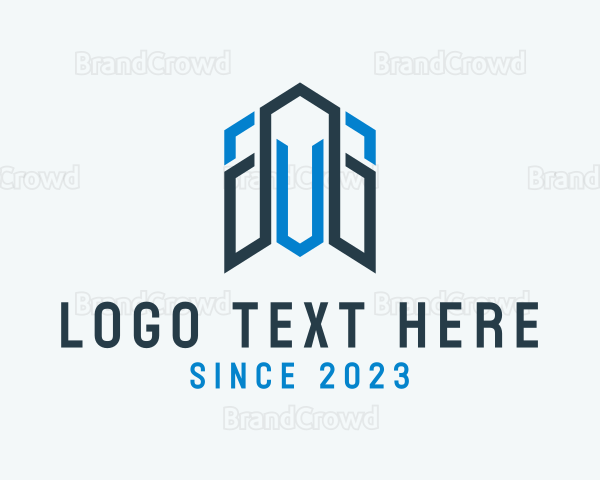 Minimalist Letter V Building Logo