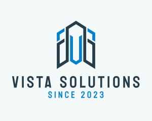 Minimalist Letter V Building logo design