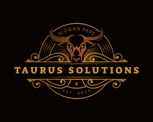 Taurus - Bison Bull Taurus logo design