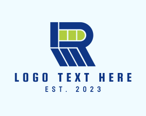 Charging Station - Battery Charger Letter R logo design