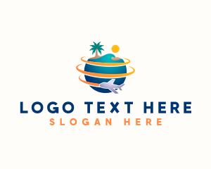 Vacation - Beach Travel Airplane logo design