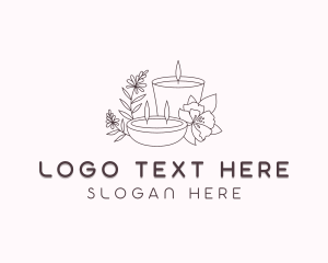 Spa - Flower Container Candles logo design