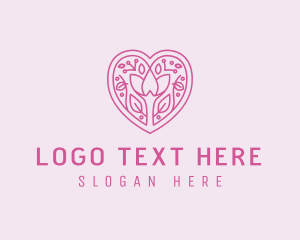 Vegan - Nature Flower Heart logo design