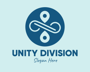 Division - Location Pin Navigation logo design