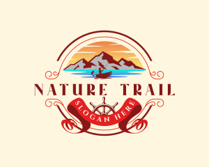 Trail - Mountain Sea Adventure logo design