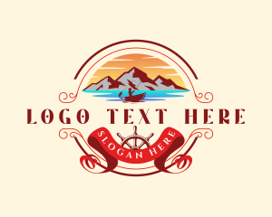 Trekking - Mountain Sea Adventure logo design